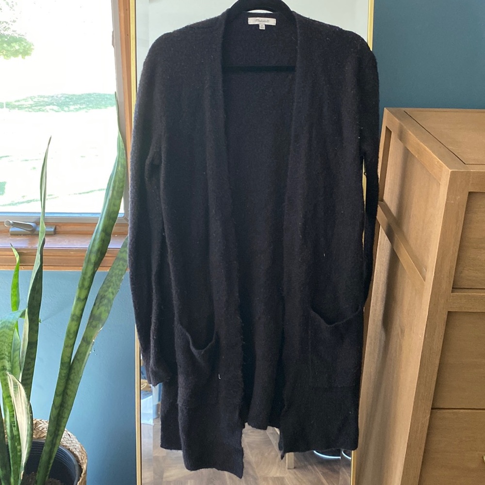 Madewell long black sweater XS